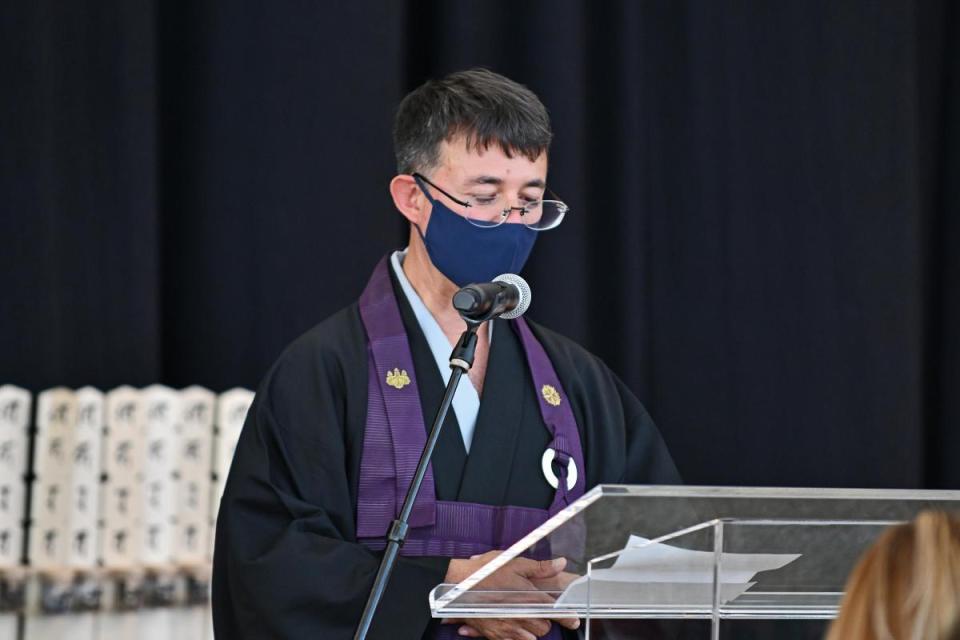 Duncan Williams speaks during the Ireichō ceremony